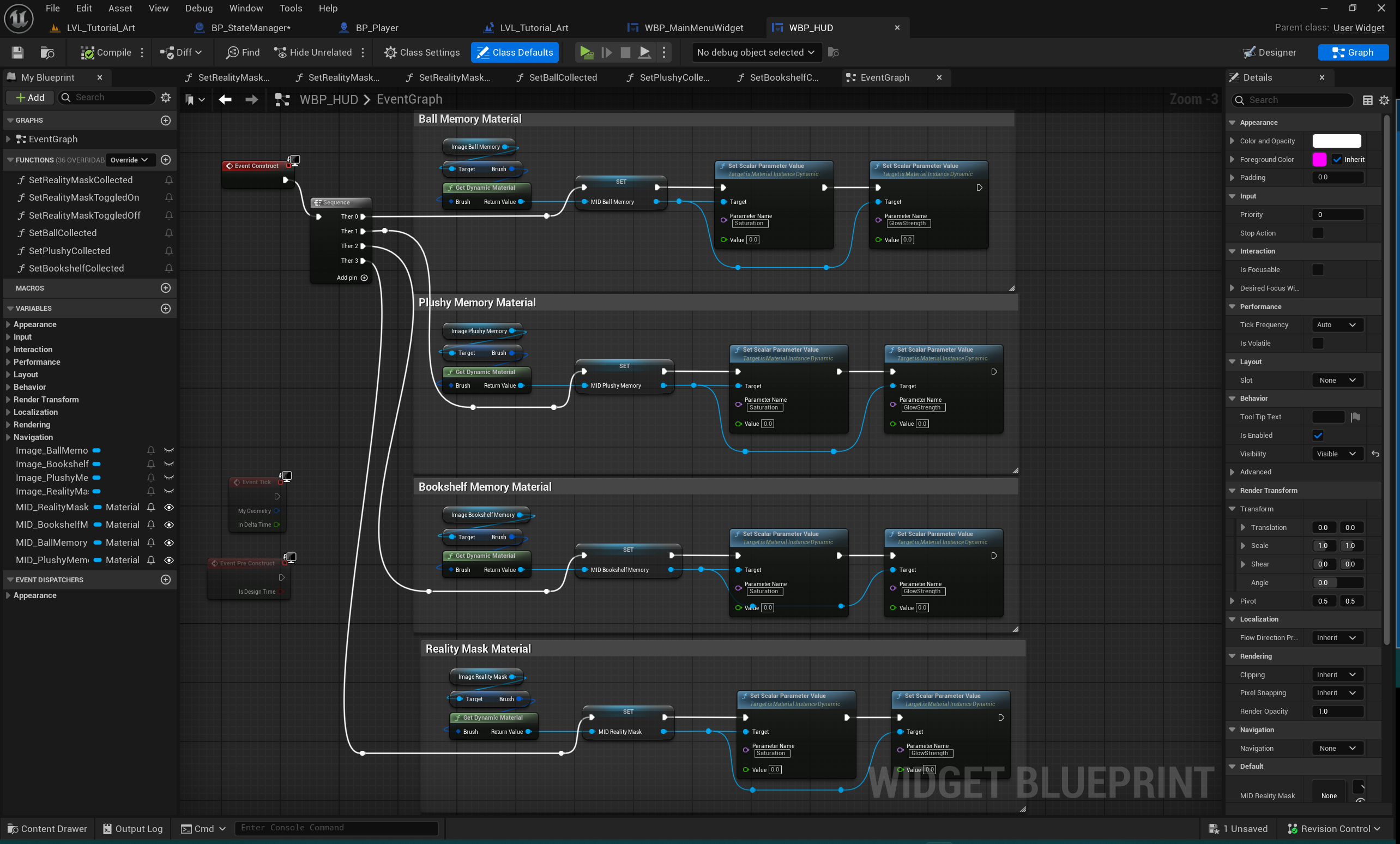 HUD dynamic material logic