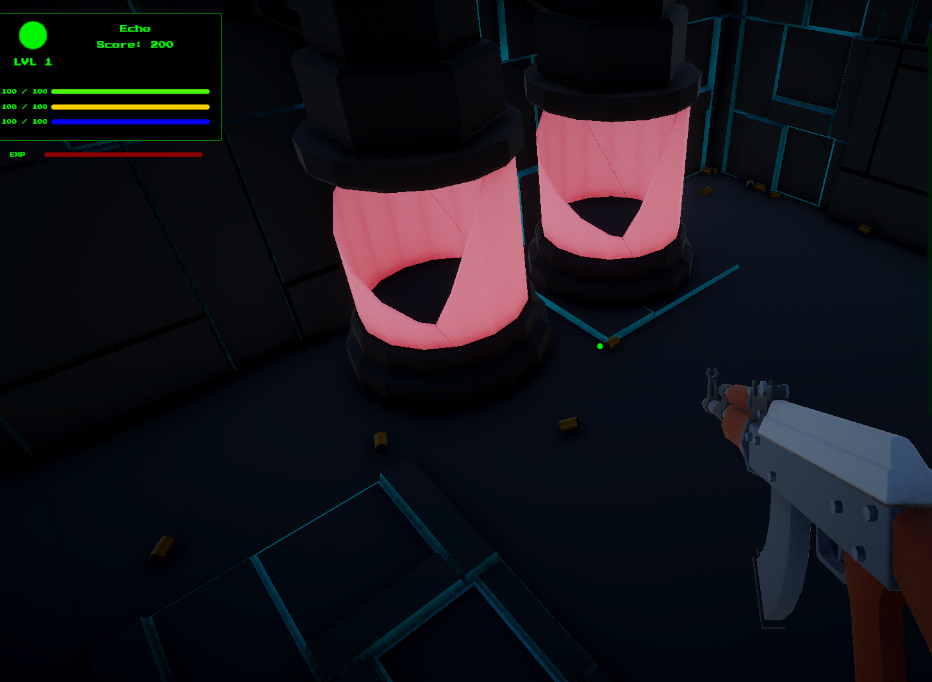 Gameplay screenshot showing a projectile hit or impact moment on a target during the target range mission