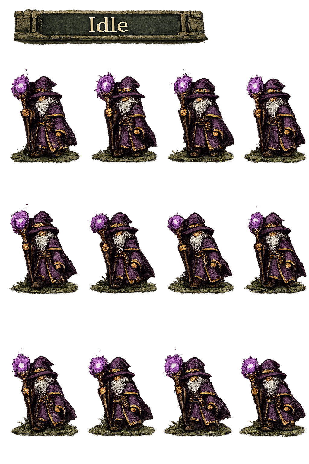 Wizard idle animation